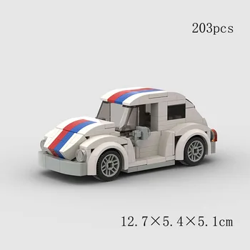 2022 Radošās Pilsētas Auto Modeli Beetle Sporta Auto, Mini Celtniecības Blokus Montē Bērnu Retro Roadster Rotaļlietas Zēns Dzimšanas dienas Dāvana