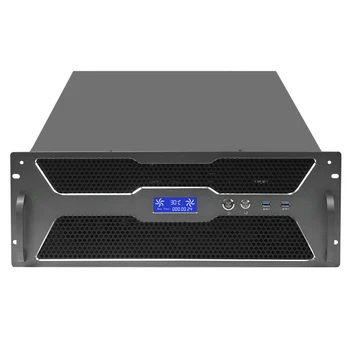 4U rūpniecības vadības skapis, temperatūras displejs, eatx dual channel rūpniecisko datoru rack server