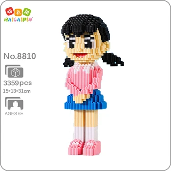 HCP 8810 Anime Doraemon Minamoto Shizuka Skolā Meitene 3D Montāža Mazo Mini Magic Bloki, Ķieģeļi Celtniecības Rotaļlieta Bērniem, kas nav Kaste