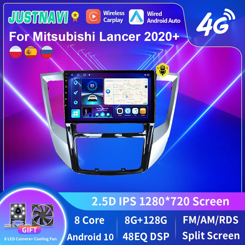 JUSTNAVI 2Din Android 10 Auto Radio Mitsubishi Lancer 