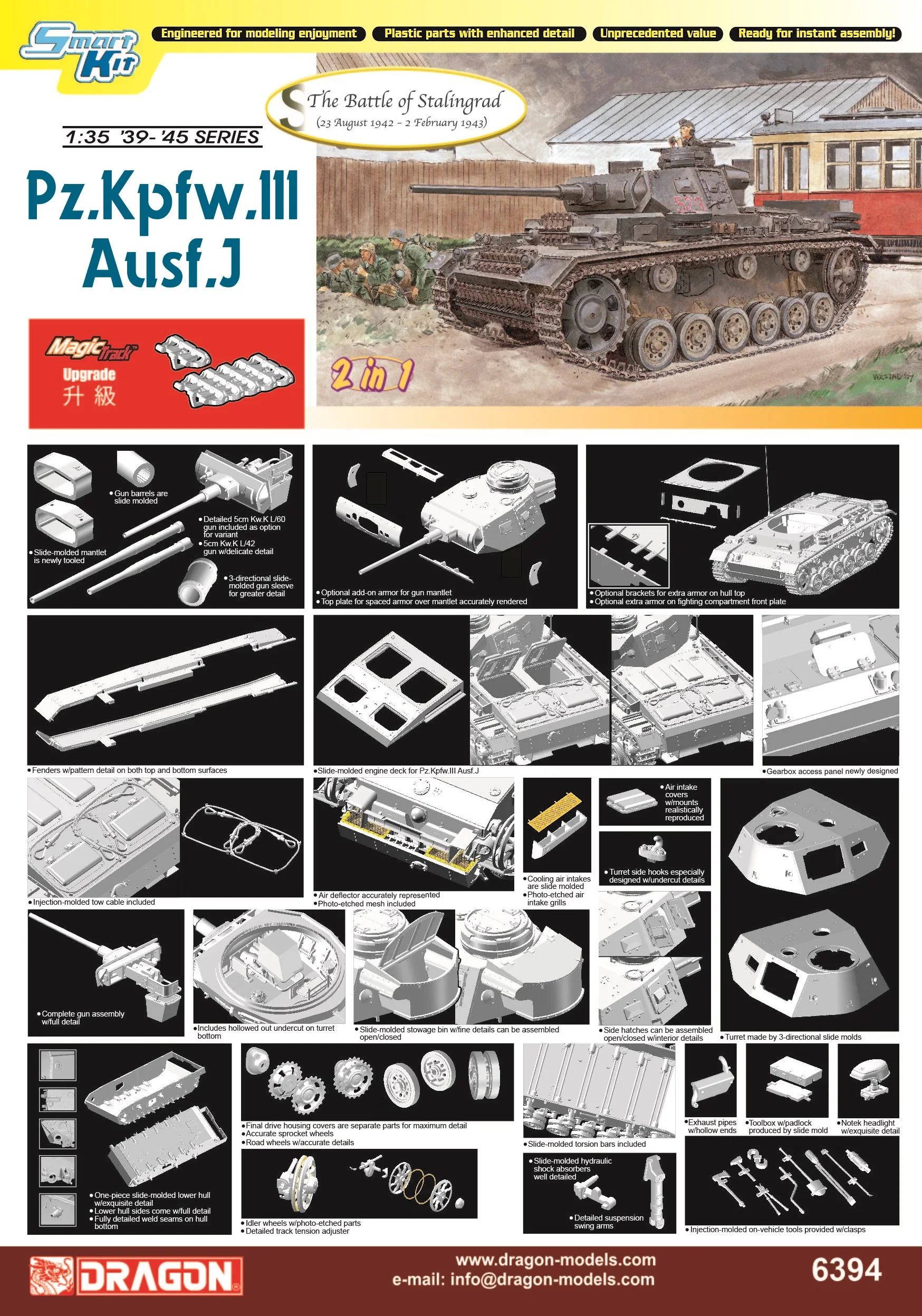 Pūķis 6394 1/35 Pz.Kpfw.III Ausf.J Staļingradas 1942-43