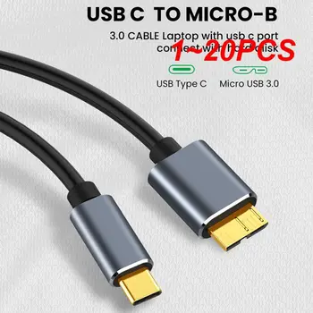 1~20PCS 5Gbps USB C Tipa Mikro B 3.0 Savienotāja Kabeli, 5.A Ātrās Uzlādes Par MacBook Klēpjdatoru Cieto Disku Disku Viedtālrunis MicroB