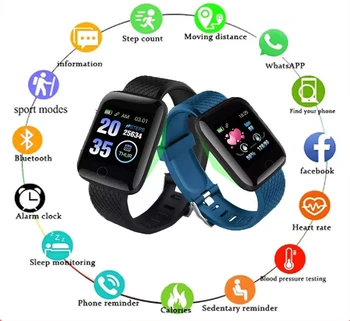 2023New Smart Skatīties 116plus Bluetooth Fitnesa Tracker Sporta Skatīties Sirdsdarbības ātruma Monitors, asinsspiediena Smart Rokassprādzi, Telefona