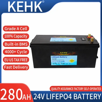 24V 280Ah 200Ah LiFePO4 Litija Dzelzs Fosfāta Akumulatoru baterija Built-in BMS Aizstāt Lielākā daļa no Rezerves Barošanas Home Energy Storage