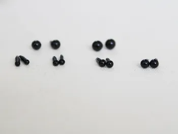 25pairs 1,8 mm 2.0 mm 2,5 mm 3 mm 3.5 mm 4mm jauns tiny pilnīgi melnas gludas rotaļlietu acis diy lelle lielums variants