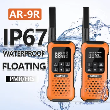 2gab ABBREE AR-9R FRS/PMR Ūdensizturīgs Walkie Talkie IP67 lielos attālumos 