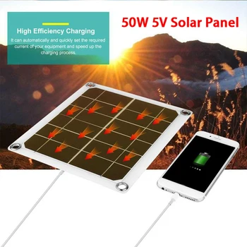 50W 5V, Saules Paneļu Portatīvo Dual USB Akumulatora Lādētājs Saules baterijas Valdes Automašīnas Lādētājs, Telefona RV Laivu, Jahtu Tūrisma Pārgājieni