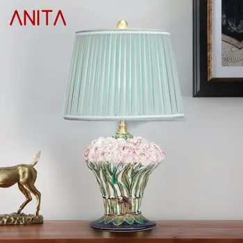 ANITA Mūsdienu Keramikas Galda Lampa LED Radošo Modes Ziedu Rakstāmgalds, Gaismas, Dekori Mājas Dzīvojamā Istaba Guļamistaba Studiju