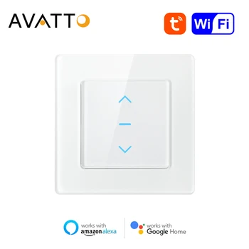 AVATTO WiFi Smart Aizkaru Maiņa,Tuya Rullo Žalūzijas, Slēģus Electric Touch Slēdzis Tālvadības pults Darbojas ar Alexa, Google Home