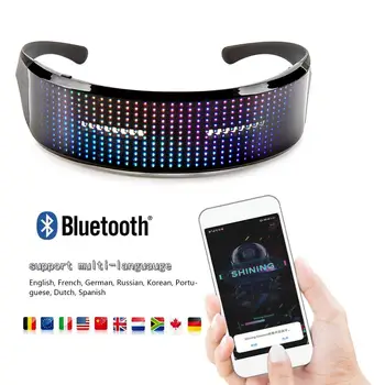 Bluetooth App Kontroles pievilcīgu LED brilles reklāmas burvīgs ritināšana LED displejs, glāzes dj mūzika puse koncerts