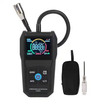 Gāzes Testeri viegli Uzliesmojošu Gāzu Detektoru 50‑50000PPM LCD Ekrānu Portatīvie Gāzes Cauruļvadu Testeris