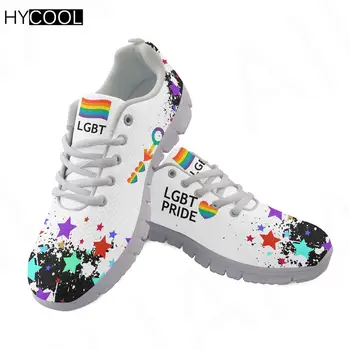 HYCOOL Jaunas Ielidošanas Čības Vīriešiem, Sievietēm Varavīksnes Krāsu LGBT Dizaina Dāmas Āra Sporta Kurpes Sporta zāli Fitnesa Darbojas Zapatillas