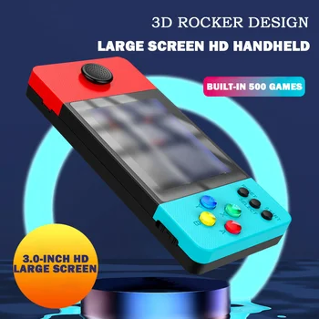 Jauns 500-In-1 Mini Retro Rokas Spēļu Konsole 3,0 Collu HD Krāsa Lielā Ekrāna Classic Video Spēli Konsole Bērniem
