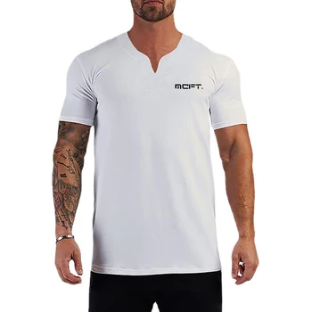 Kokvilnas Īsām piedurknēm T-krekls Vīriešu Modes Gadījuma Sporta Vasaras Valkāt Pusi Piedurknēm