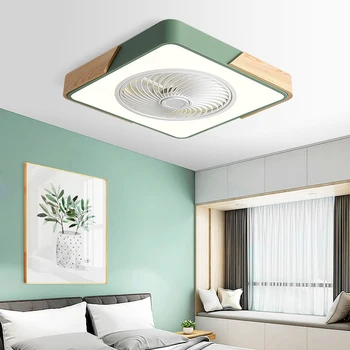 LED Fani Neredzams Lapas Ultra-plānas Griestu Ventilators Gaismas Aptumšošanas Tālvadības Mūsdienu Smart Dzīvojamā Istaba Guļamistaba Griestu Laukuma