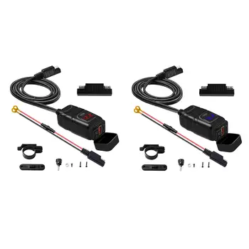 Motociklu USB Lādētāja Tips C PD un QC3.0 Ātra Uzlāde Ātri Atvienot SAE USB Adapteris uz Kameras Viedtālrunis LTV Auto