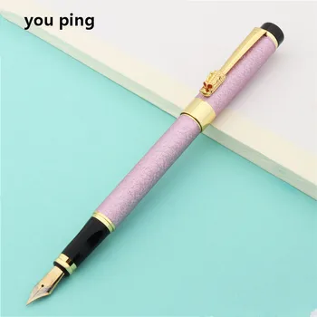 New Augstas Kvalitātes 6006 Rozā Krāsa Pūķis Uzņēmuma Birojā Fountain Pen Students Skolas Kancelejas Piederumi Tintes Pildspalvas