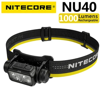 NITECORE NU40 1000 gaismas lukturis ar USB-c uzlādes funkcija un iebūvēts augstas milliampere akumulators