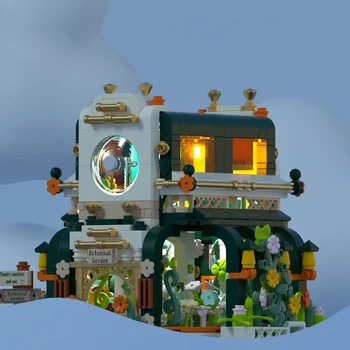 Pilsēta, Celtniecības Bloki Street View Monē ir Ziedu Istaba Ar Romantisks Apgaismojums Dārza Villa Ķieģeļi Rotaļlietas Saderīgs Ar LEGO