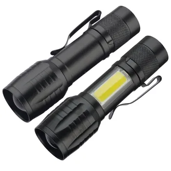 Pārnēsājams LED Lukturītis XPE COB Gaismas Uzlādējams kabatas Lukturītis Iebūvēts Akumulators Tālummaiņas Gaismiņa 3 Režīms Anti-slip Un Ūdens