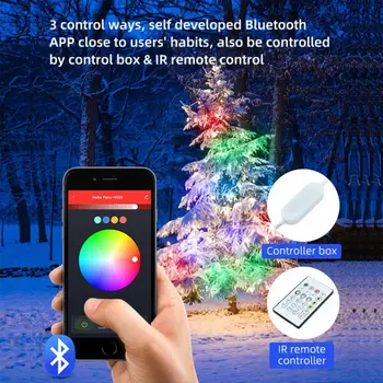 Smart LED Spuldzes String Gaismas 5/10m 25/50LED RGB Dreamcolor Mūzikas USB Strip Gaismas Nakts Lampas Viedā Dzīves APP Tālvadības pults