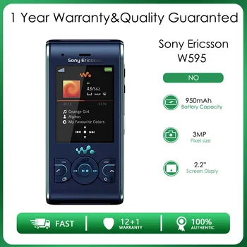 Sony Ericsson W595 Atjaunotas Sākotnējā Atslēgt 2.2 collas 3.15 MP Mobilo Telefonu Augstas kvalitātes Bezmaksas piegāde atjaunotas