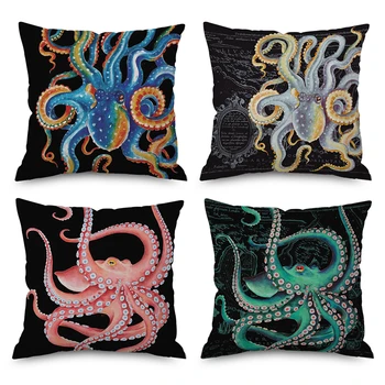 Taisnstūra Spilvendrānas Karstā Pārdošanas Dzīvnieku Astoņkāji Spilvena Segums Mājas Tekstila Dekoratīvās Double Sided Pillowcas