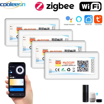Tuya Zigbee Wifi Smart LED Kontrolieris Reostats, 5V, 12V 24V LED Strip Gaismas TUVĀS KMT RGB RGBW Alexa, Google Home APP Tālvadības pults