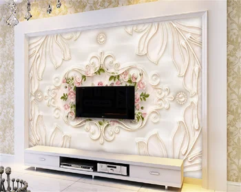 wellyu Custom tapetes Eiropas reljefa modelis rožu mīksta soma mākslas TV fona sienas augstas klases dzīvojamā istaba guļamistaba tapetes